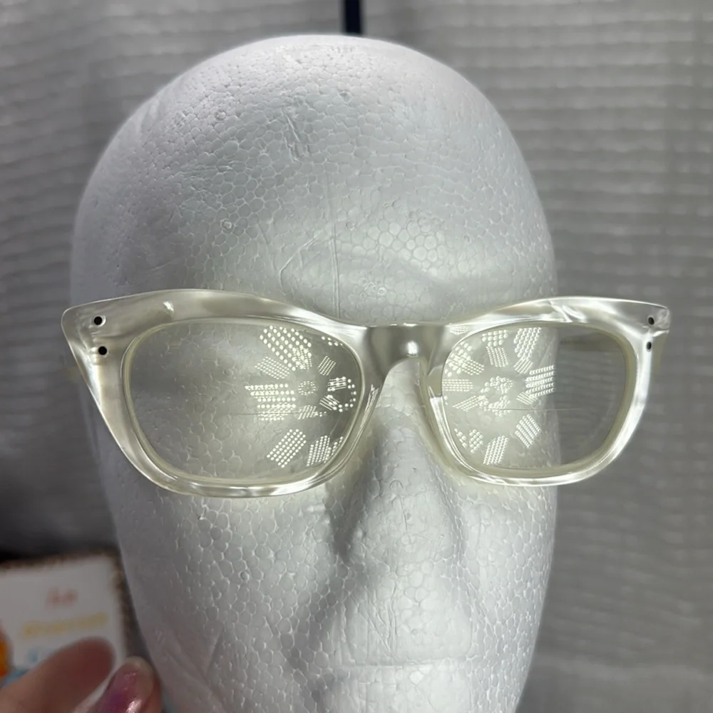 (Z6) FRAME FRANCE, vintage pearly white glasses for girls